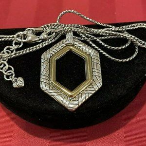 Brighton Geometric Hexagon Gold/Silver Necklace